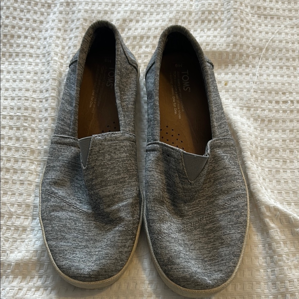 Toms Gray Slip-On Loafers with Soft Fabric